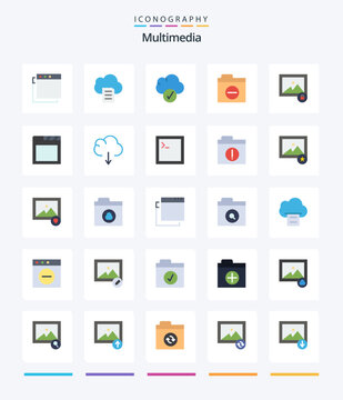 Creative Multimedia 25 Flat icon pack  Such As tabs. app. folder. photo. image