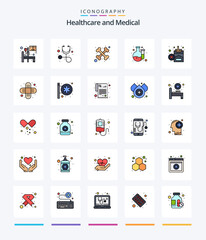 Creative Medical 25 Line FIlled icon pack  Such As aid. smoking. cross. no. laboratory