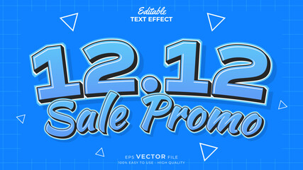 Editable text effect - 12.12 Promotion Sale 3d template style