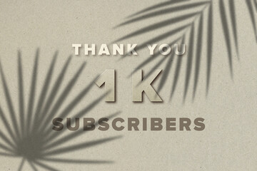 1 K subscribers celebration greeting banner with Card Board 2 Design