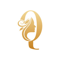 Initial Q face beauty logo design templates