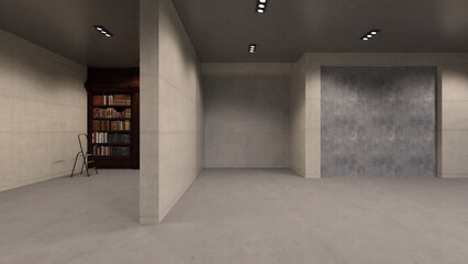 オンラインミーティング用背景  テレビ会議背景用 ZOOM会議背景用 CG 部屋 ラウンジ 本棚 書斎  video conferencing for using in video conference and as a zoom background.