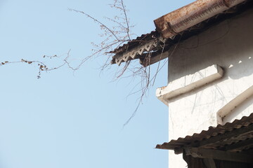 the roof of the house