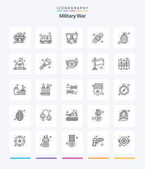 Creative Military War 25 OutLine icon pack  Such As weapon. . binoculars. rope. camp