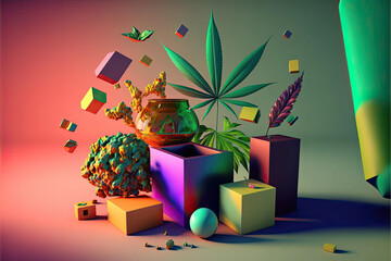 Modern weed packaging concepts-Generative AI
