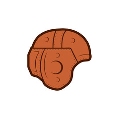 old leather football helmet vector