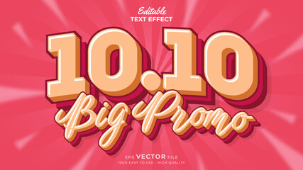 Editable text effect - 10.10 Promotion Sale 3d template style