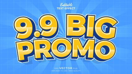 Editable text effect - 9.9 Promotion Sale 3d template style