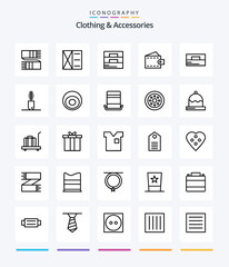 Creative Clothing & Accessories 25 OutLine icon pack  Such As hat. jewelry. accessories. fashion. accessories