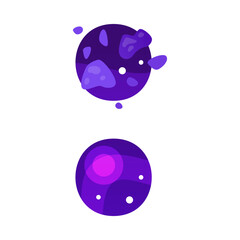 Space Shape with Planet and Asteroids Vector Set