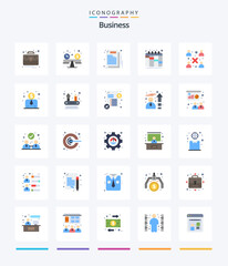 Creative Business 25 Flat icon pack  Such As workgroup. modern. document. business. planning