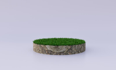 High quality product podium scene, grass platform stand 