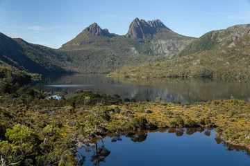 Keuken foto achterwand Cradle Mountain cradle mt and dove lake from glacier rock lookout in tasmania