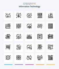 Creative Information Technology 25 OutLine icon pack  Such As folder. transmitter. mobile. telecommunication. management