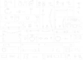 sketch vector illustration of various bathroom accessories
