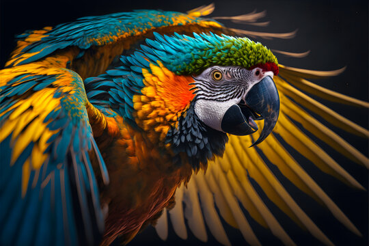 Macaw in action with generative AI technology