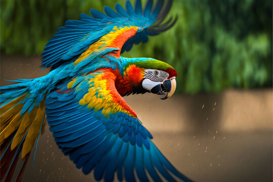 Macaw in action with generative AI technology