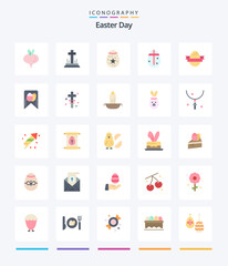 Creative Easter 25 Flat icon pack  Such As egg. tag. decoration. holidays. egg