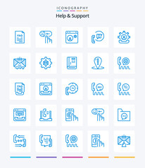 Creative Help And Support 25 Blue icon pack  Such As help. communication. sad. social media. help