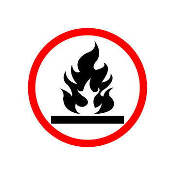 fire danger icon,black fire icon warning isolate.