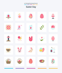 Creative Easter 25 Flat icon pack  Such As data. nature. boiled. easter. food