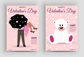 Happy Valentine's day abstract background. Relationship, Love, Valentine's day, Romantic concept. A4 vector illustration for banner, poster, card, postcard.
