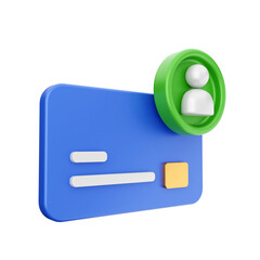 3d payment user credit card icon illustration 
