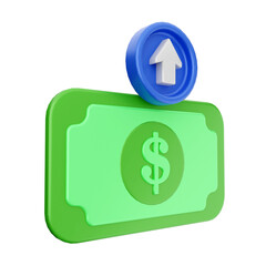3d payment money dollar icon illustration 