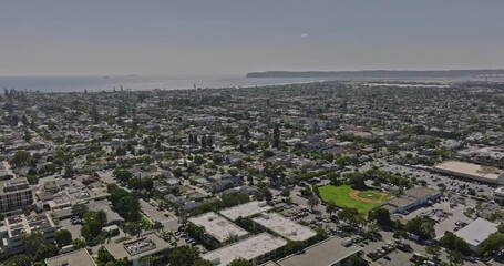 San Diego California Aerial v57 establishing flyover coronado island capturing residential neighborhood and busy street traffics on a sunny day - Shot with Mavic 3 Cine - September 2022