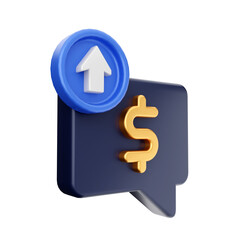 3d online payment sending money icon illustration 