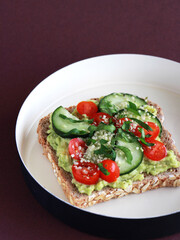 Avocado Toast on Black Background