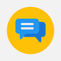 Chat icon in flat style about essentials, use for website mobile app presentation