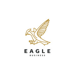 eagle logo design with line art style