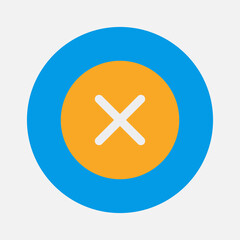 Cross icon in flat style about essentials, use for website mobile app presentation