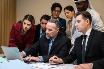 Group of multi-Ethnic businessman and businesswoman working in office. 