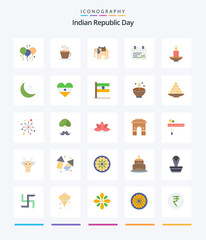 Creative Indian Republic Day 25 Flat icon pack  Such As diwali. candle. africa. indian republic day jan. indian