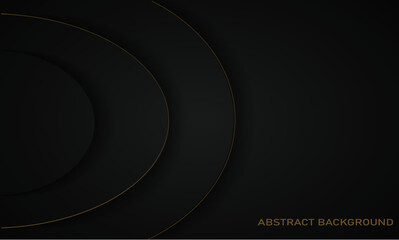 dark background with abstract golden half circles