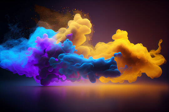 Puff of Smoke in Neon Tones, Abstract Art, Colored Steam Background, Smoke  Cloud Swirl Pattern, Bright Vivid Colors Stock Illustration - Illustration  of mystical, burn: 280149211
