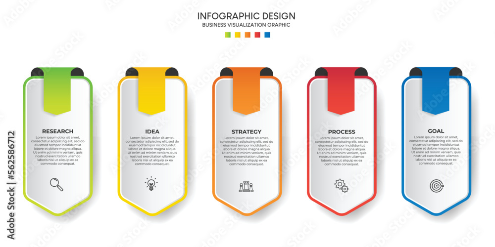 Poster Steps business data visualization timeline process infographic template design with icons