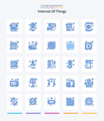 Creative Internet Of Things 25 Blue icon pack  Such As car. switch. cctv. smart. technology