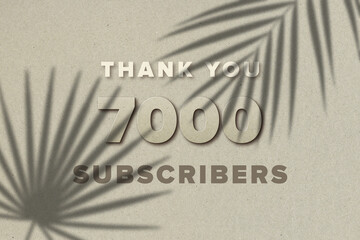 7000 subscribers celebration greeting banner with Card Board 2 Design