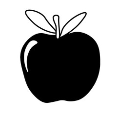 Apple simple icon. PNG illustration isolated on transparent background.