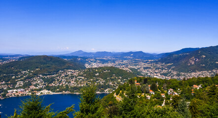 Fototapeta na wymiar View of the Como Brunate funicular in Lake Como, Nothern Italy