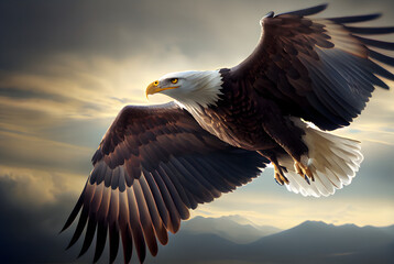american bald eagle in flight, generative ai