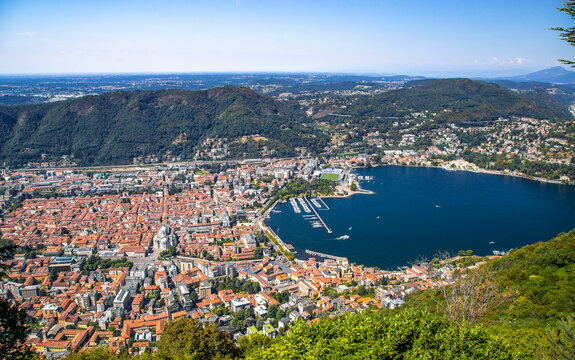 View of the Como Brunate funicular in Lake Como, Nothern Italy