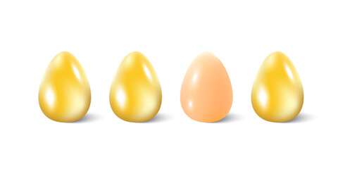 shiny eggs. 3d template. Modern realistic 3d design. Vector illustration.