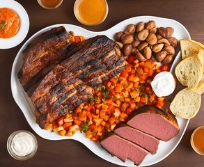 steak, meat on a wooden board
