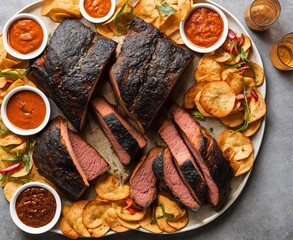 steak, meat on a wooden board