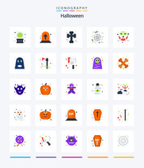 Creative Halloween 25 Flat icon pack  Such As face. web. bone. spider. scary
