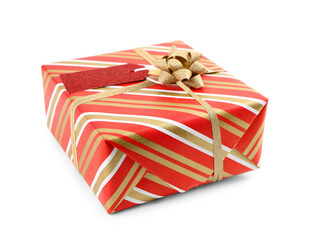 Beautiful Christmas gift isolated on white background
